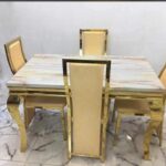 4 Seaters Gold Frame Dining Set