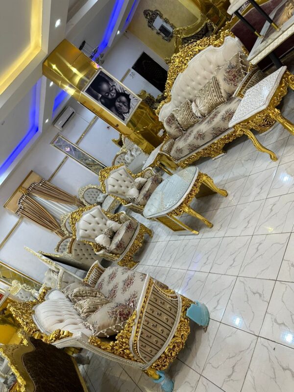 Luxury 7 Seater’s Sofa+ Center Table + 2 Side Stool