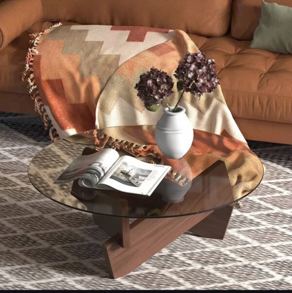 Contemporary Wooden leg center table 