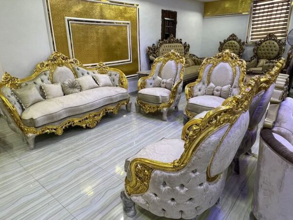 Egyptian Sofa + Center Table + 2 Side Stools