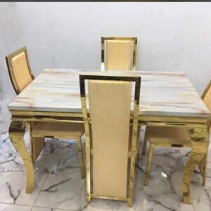 Gold Frame Animal Leg Dining Set