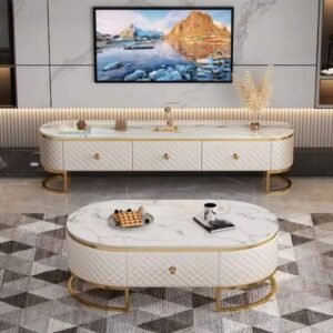 Luxury Marble Centre Table With TV Stand
