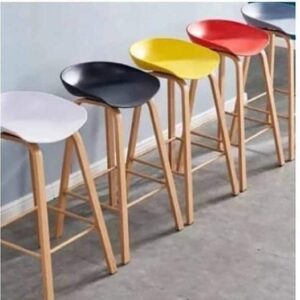 Oak Wooden Leg Bar Stool Chair