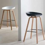 Oak Wooden Leg Bar Stool Chair
